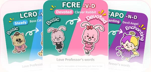 Examples of Love Character 64 result cards shared online